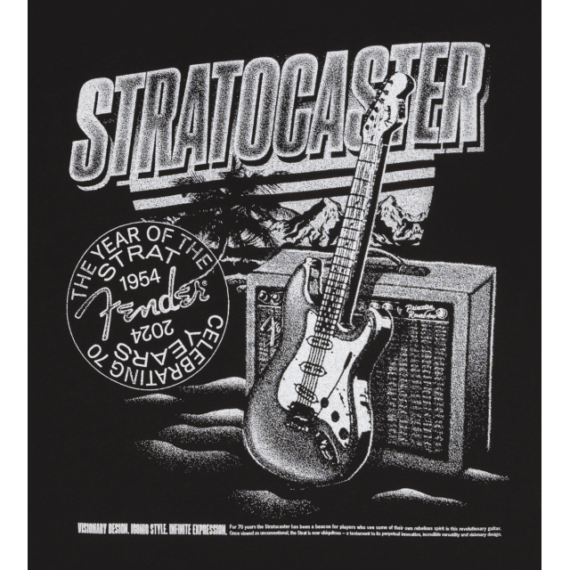 Fender Stratocaster™ 70th Anniversary, Tee, Black, M