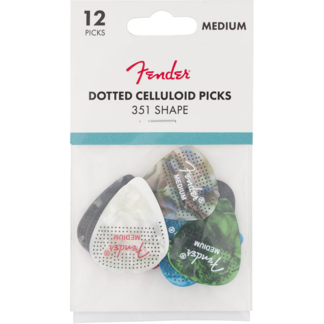 351 Dotted Celluloid Picks, 12-Pack, Medium