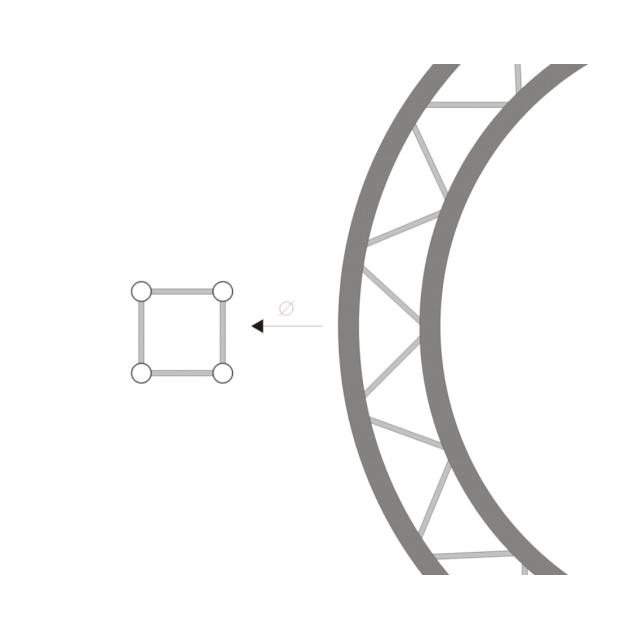 Circular Truss Section of 4 Meters of Diameter (total) in a Square Format Measuring 29 cm per Side (ECC29P4)