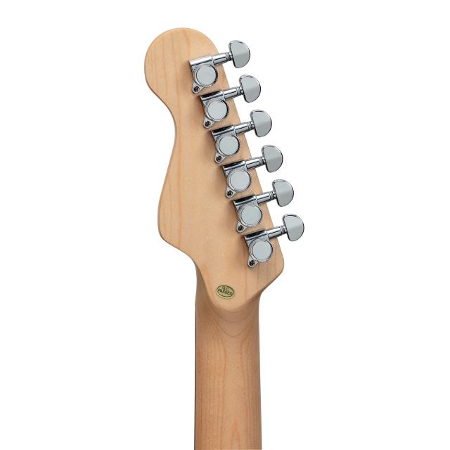 Chitarra elettrica double cutaway con 2 single coil + humbucker splittabile e meccaniche autobloccanti (equipaggiata Wilkinson)