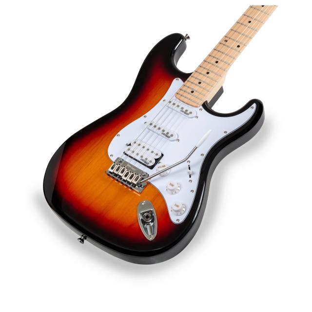 Chitarra elettrica double cutaway con 2 single coil + humbucker splittabile e meccaniche autobloccanti (equipaggiata Wilkinson)