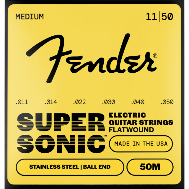Muta Fender SuperSonic™ 50H Guitar Strings, Flatwound Stainless Steel, Ball End,  .011-.050, 0730050402
