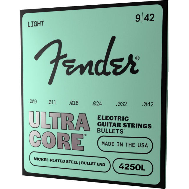 Muta Fender Ultracore™ Bullets™ 420R Guitar Strings, Nickel-Plated Steel, Bullet End, Gauges .009-.042 0733250503