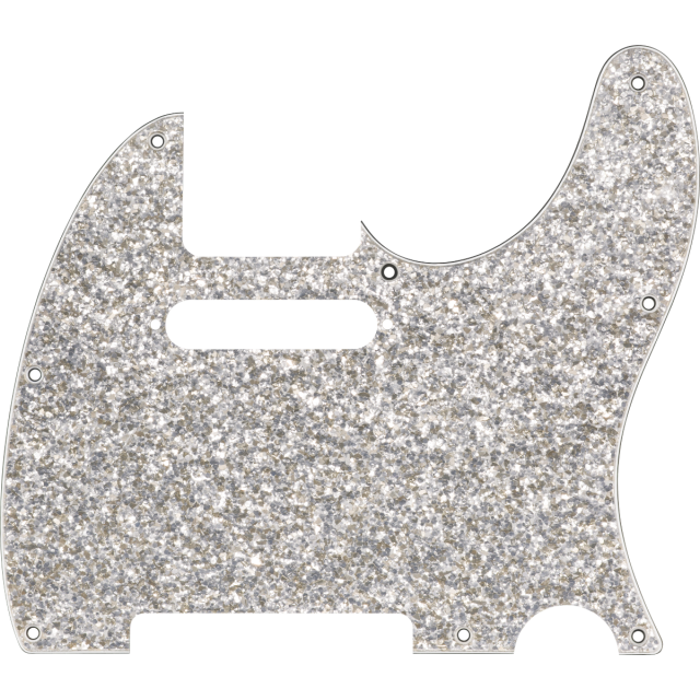 Hybrid Glass/Glitter Telecaster® S/S Pickguard, Silver Sparkle, 0992186002