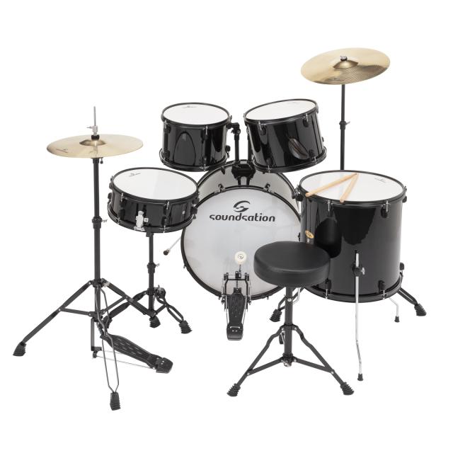 Drum Set 5 pcs in Pioppo con finitura rivestita Black