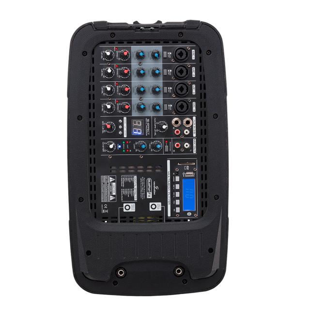 2x100W Portable PA System with active mixer and two passive 2-Way Speakers