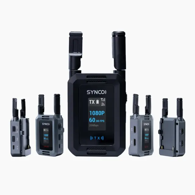 (configurazione RX) Sistema di Trasmissione Video HD Wireless, Portata di 200 m, Monitoraggio Multischermo, Bassa Latenza di 40 ms