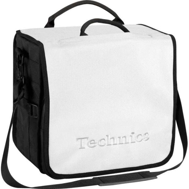Borsa Convertibile Porta Vinili da DJ (Capacità: 45 dischi - Colore Bianco/Argento)