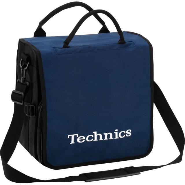 Borsa Convertibile Porta Vinili da DJ (Capacità: 45 dischi - Colore Blu Marino/Bianco)