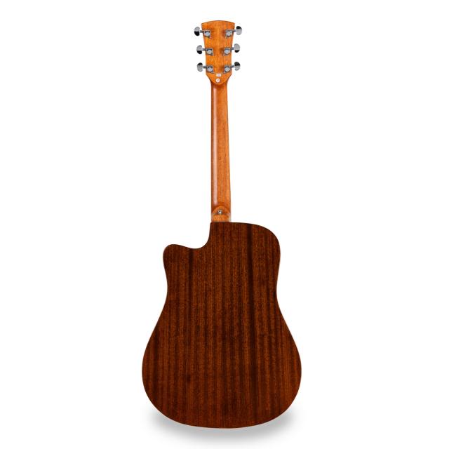 Dreadnought cutaway acoustic guitar with mahogany armrest and preamp (Glossy version)