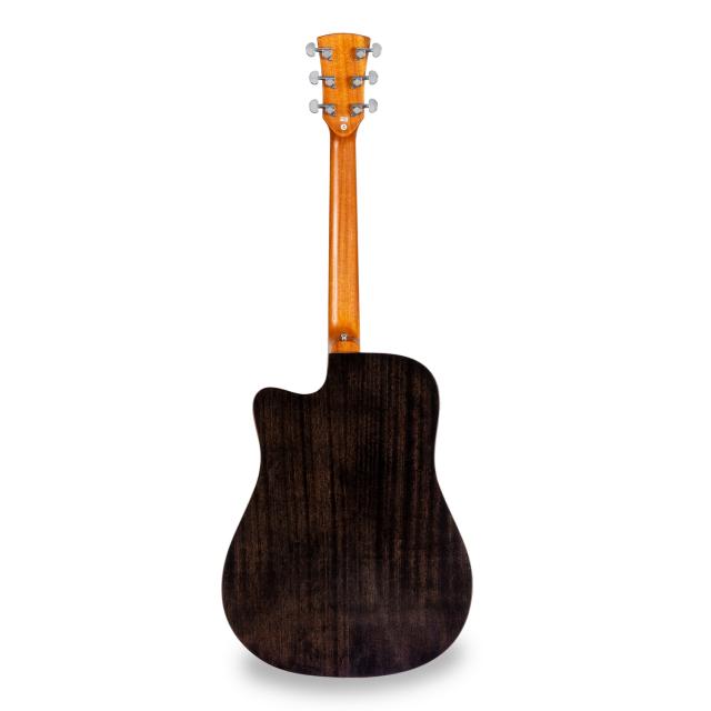 Dreadnought cutaway acoustic guitar with mahogany armrest and preamp (Glossy version)