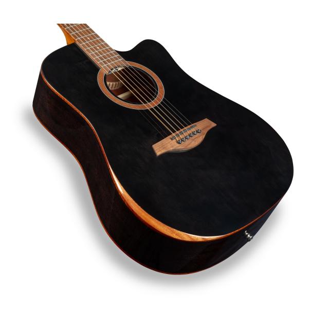 Dreadnought cutaway acoustic guitar with mahogany armrest and preamp (Glossy version)