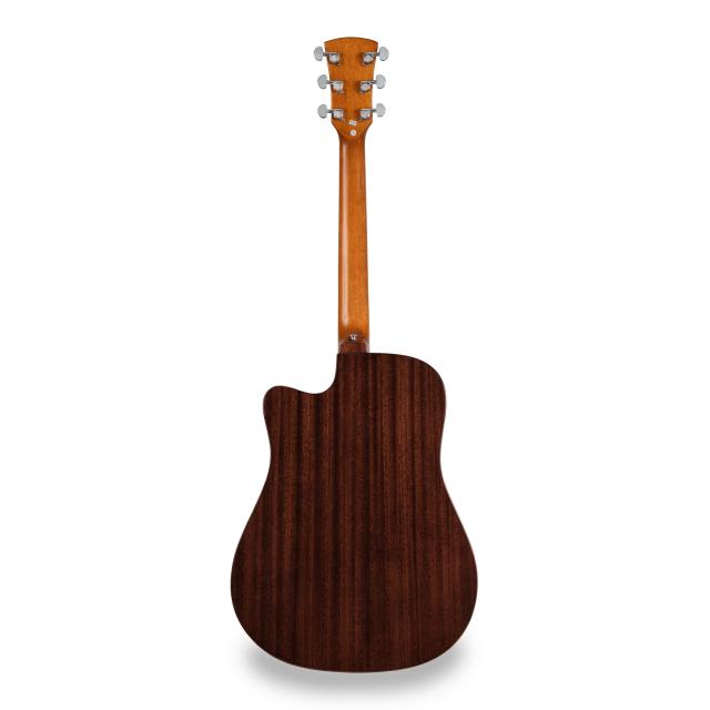 Dreadnought cutaway acoustic guitar with mahogany armrest and preamp (Glossy version)