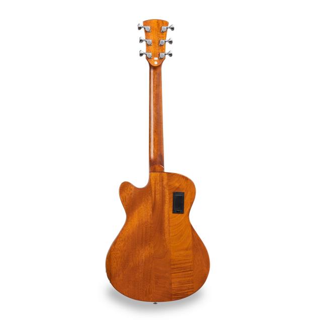 All-solid acoustic guitar with armrest and piezo pick up
