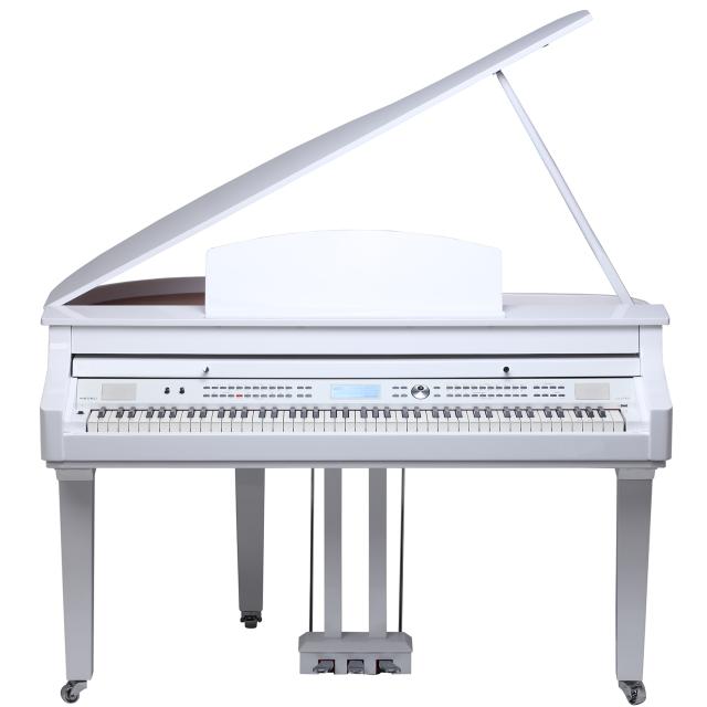 Piano digitale codino con finitura lucida bianca e 88 tasti "hammer action" graduati con triplo sensore