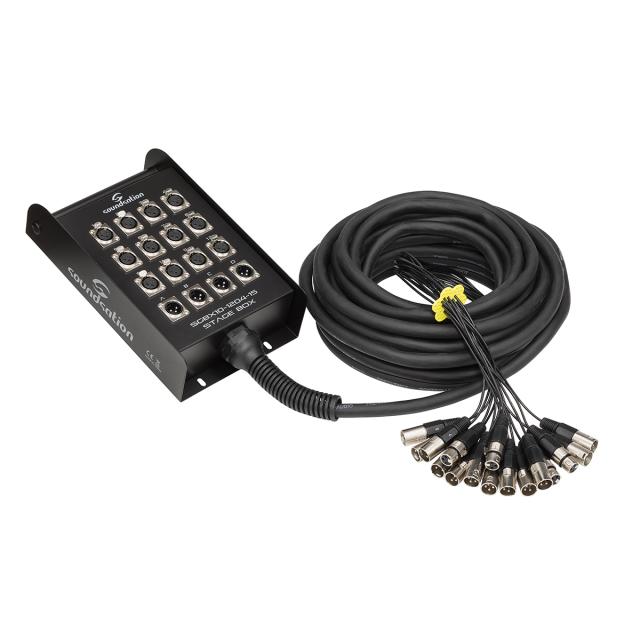 Professional metal stage box featuring 12 Input/ 4 Output