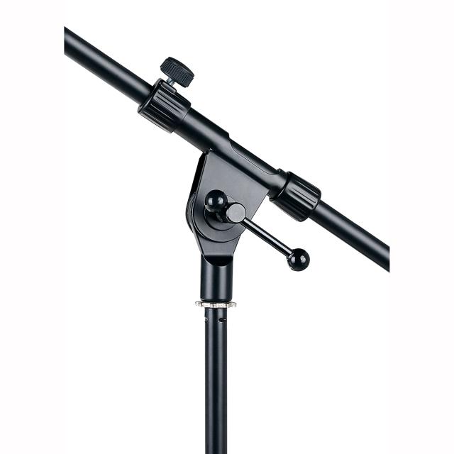 Microphone boom stand with tripod base and metal joints