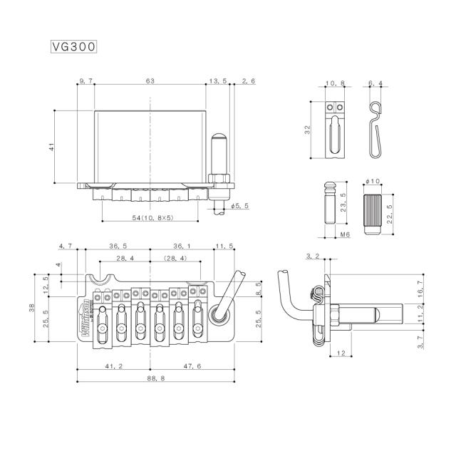 Ponte Tremolo per Chitarra Elettrica (Cromato)