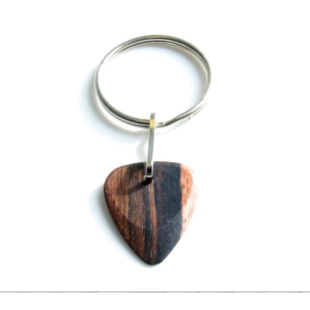 Key Ring with Macassar Ebony Wood Pick
