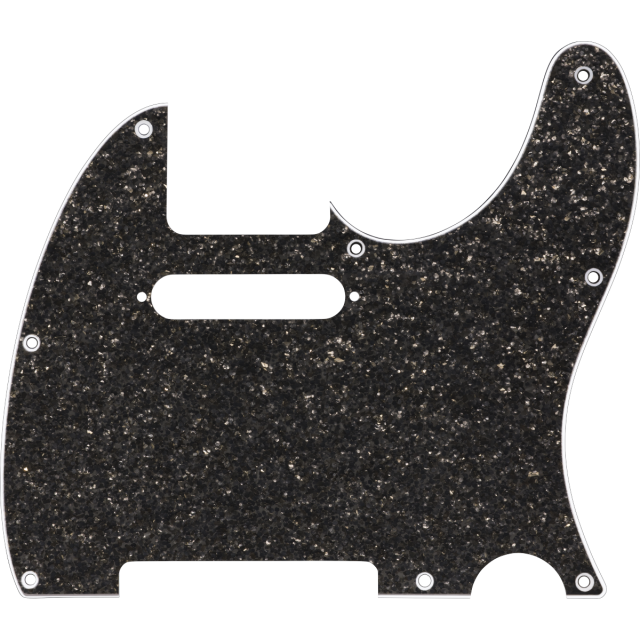 Hybrid Glass/Glitter Telecaster® S/S Pickguard, Dark Gray Sparkle, 0992186001
