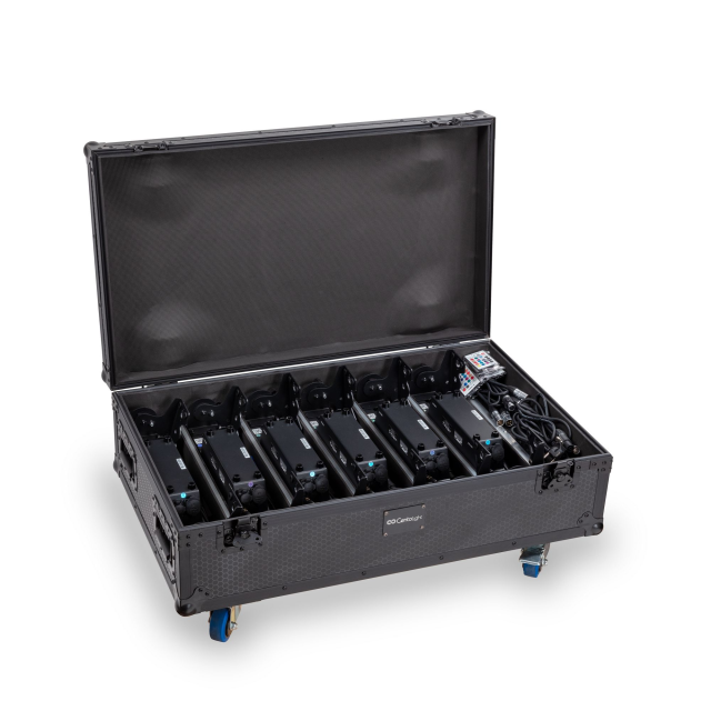 Set 6 barre led a batteria con flight case