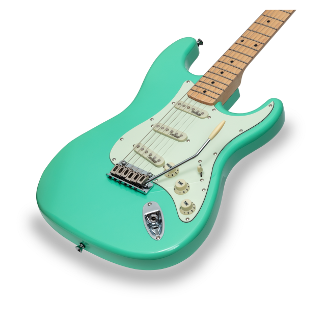 Chitarra elettrica double cutaway con 3 single coil e meccaniche vintage (equipaggiata Wilkinson)