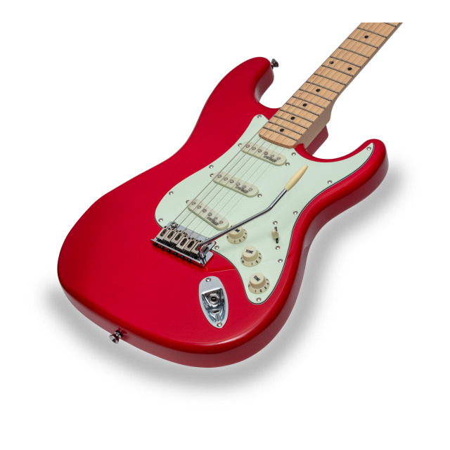 Chitarra elettrica double cutaway con 3 single coil e meccaniche vintage (equipaggiata Wilkinson)