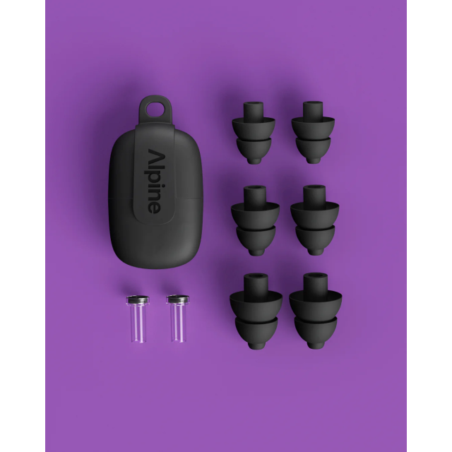 High-fidelity earplugs for festivals, concerts & clubs. - Black