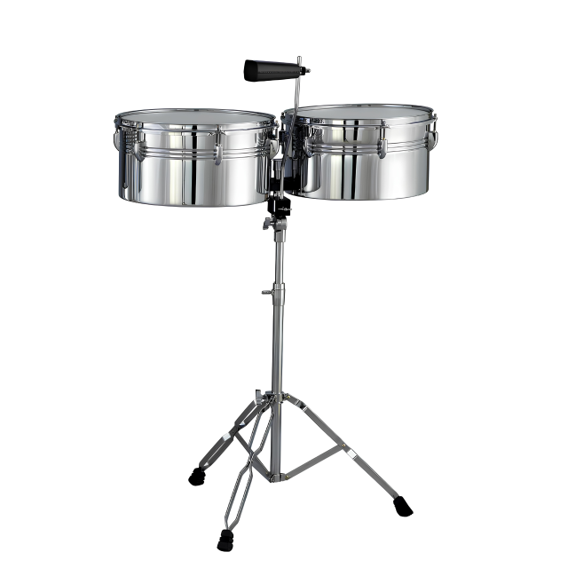 Timbales set with cowbell and stand