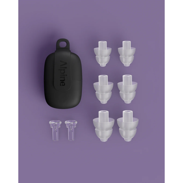 Music-filtered earplugs for festivals, events, and concerts - transparent