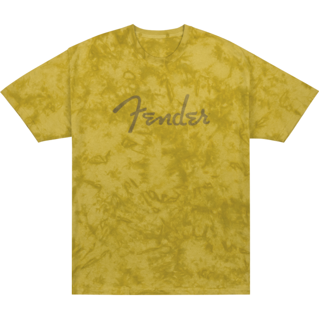 Fender® Spaghetti Logo Tie-Dye T-Shirt, Mustard, XXL