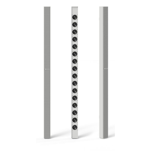 Ultra-compact 16x2" line array column speaker with built-in tranformer (white)