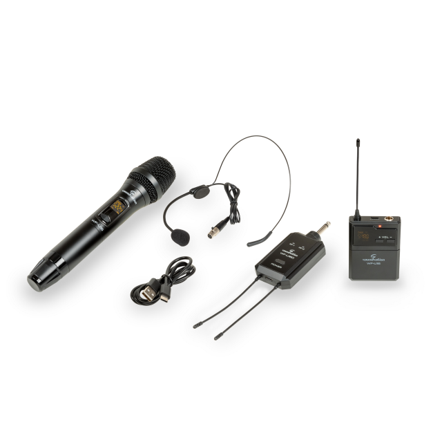 2x16-Channel Dual UHF Compact Wireless System, 1x Handmic & 1x Badypack - 521.4-549.6MHz