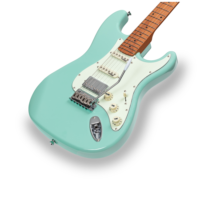 Chitarra elettrica con 2 single coil + humbucker splittabile e meccaniche autobloccanti (equipaggiata Wilkinson, tastiera e manico in acero roasted)