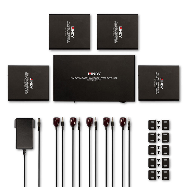 70m Cat.6 4 Port HDMI 4K60 & IR Splitter Extender