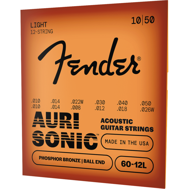 AuriSonic™ 60-12L Acoustic Guitar Strings, Phosphor Bronze, 12-String, Gauges .010-.048, (12), 0730060423