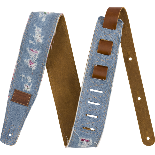Tracolla in denim strappato Fender® x Wrangler®, Indigo