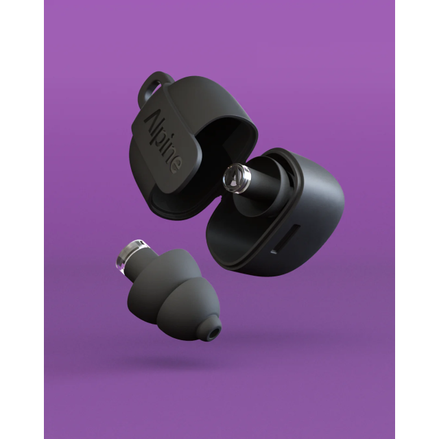 High-fidelity earplugs for festivals, concerts & clubs. - Black