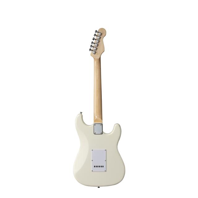 Left handed double cutaway electric guitar with 3 single coils