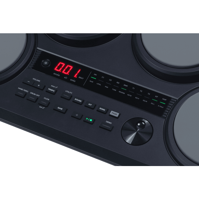 Drum kit portatile con 8 pad in gomma sensibili al tocco e 2 pedali