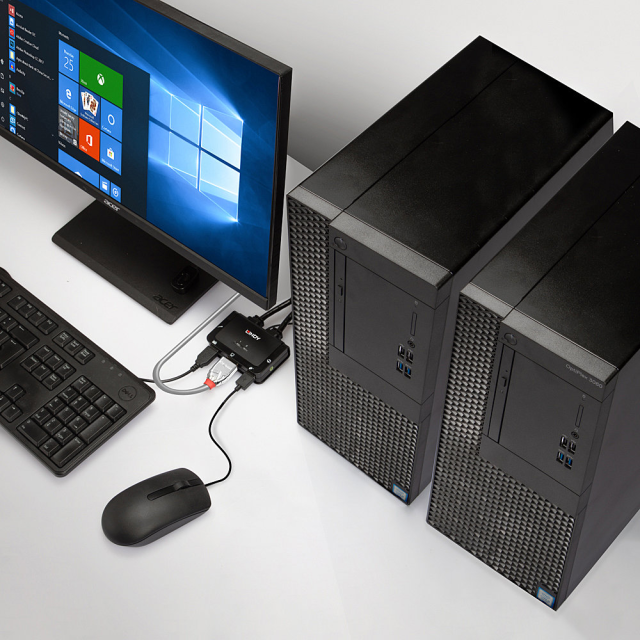 Switch KVM HDMI 4K60, USB 2.0 & Audio, 2 porte