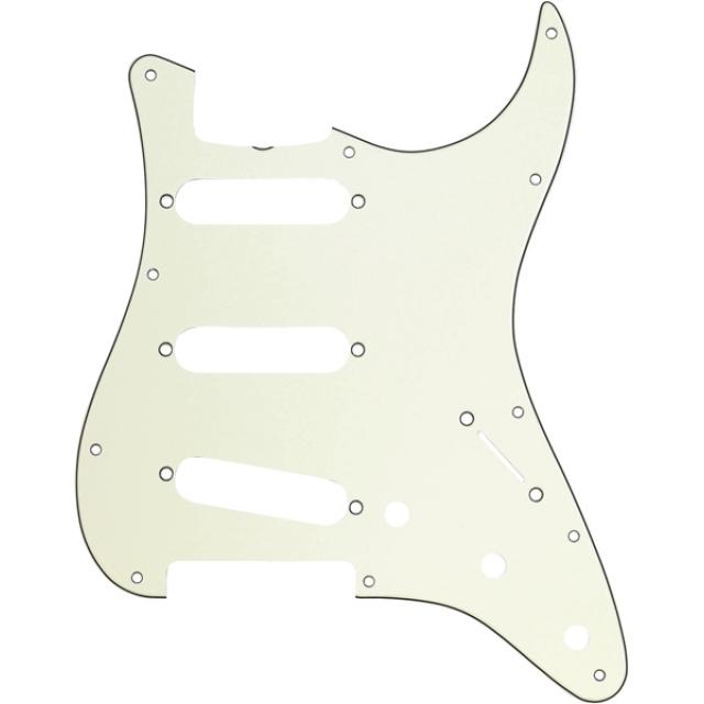 Pickguard, Stratocaster® S/S/S, 11-Hole Vintage Mount (with Truss Rod Notch), Mint Green, 3-Ply