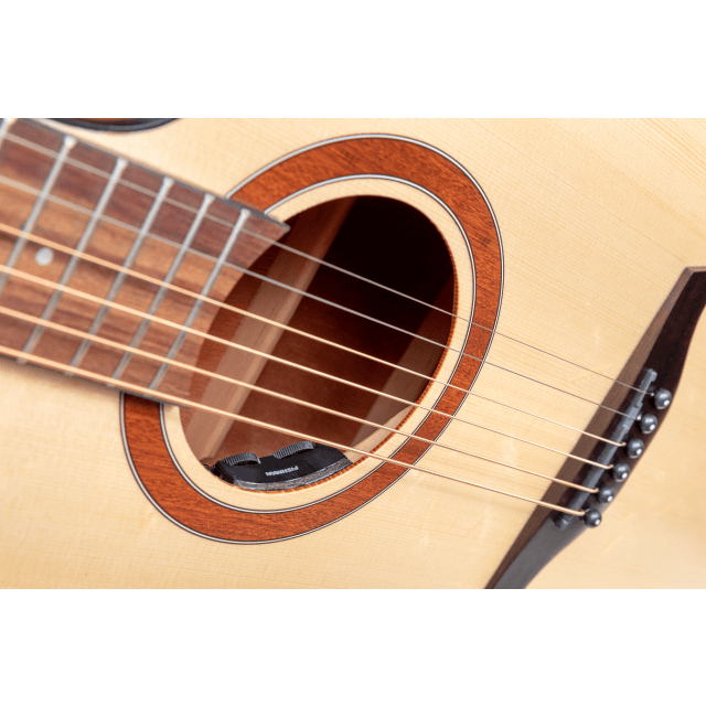 Dreadnought cutaway acoustic guitar with armrest and preamp