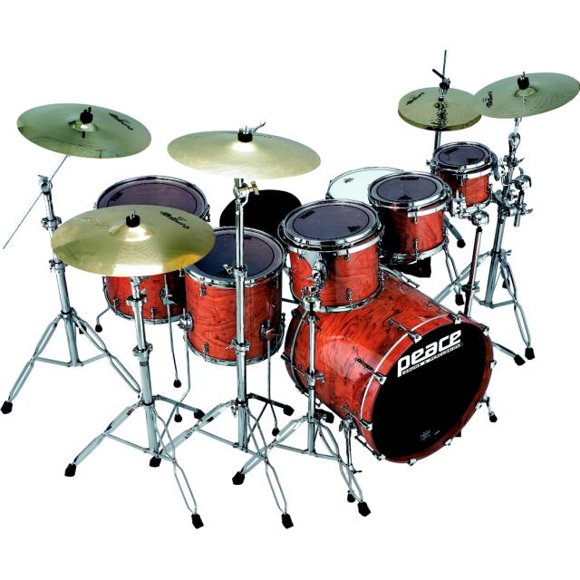 Striking lacquered finish 100% Bubinga 5 pcs Drum Kit