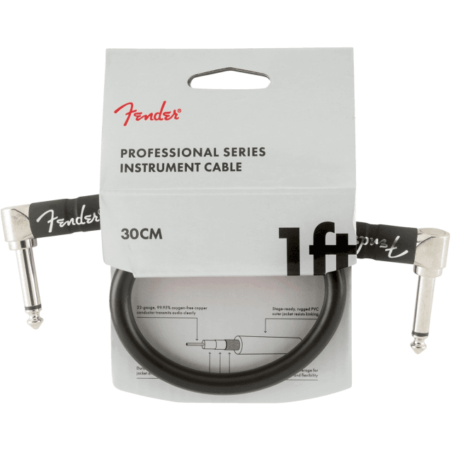 Professional Series Instrument Cables Angle/Angle 1' Black