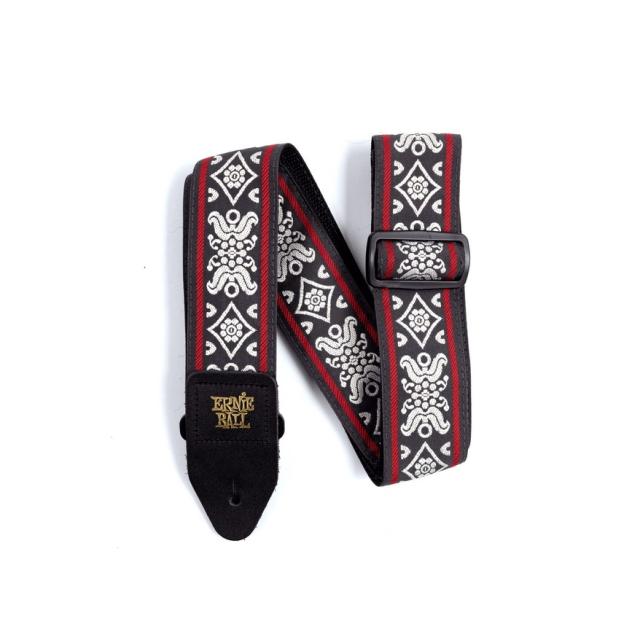 Tracolla chitarra Blackjack Red Jacquard