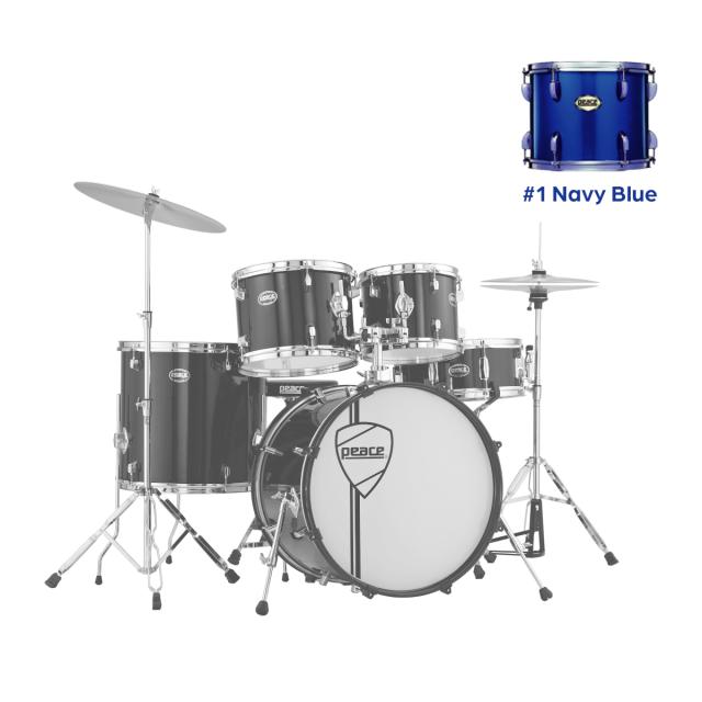 Drumkit completo da 5 pezzi cassa da 22" e pelli Remo