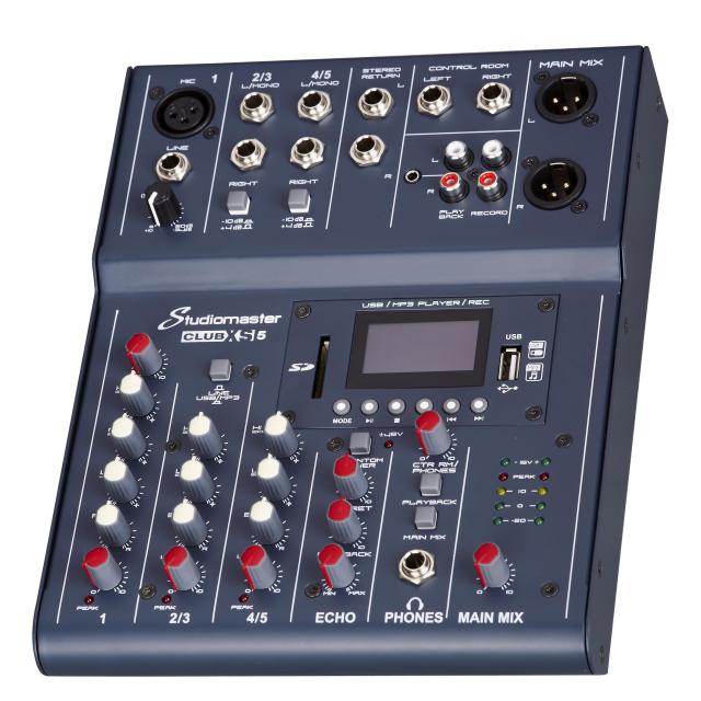 Mixer a 5 Canali con Echo e Lettore