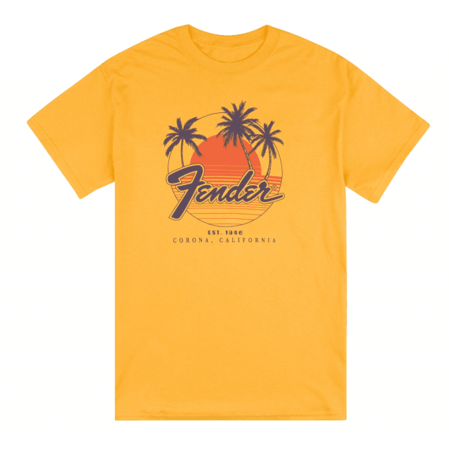 T-shirt unisex Fender® Palm Sunshine, Marigold, S