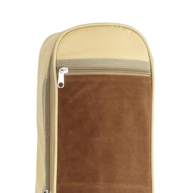 Acoustic guitar bag with suede leather inserts